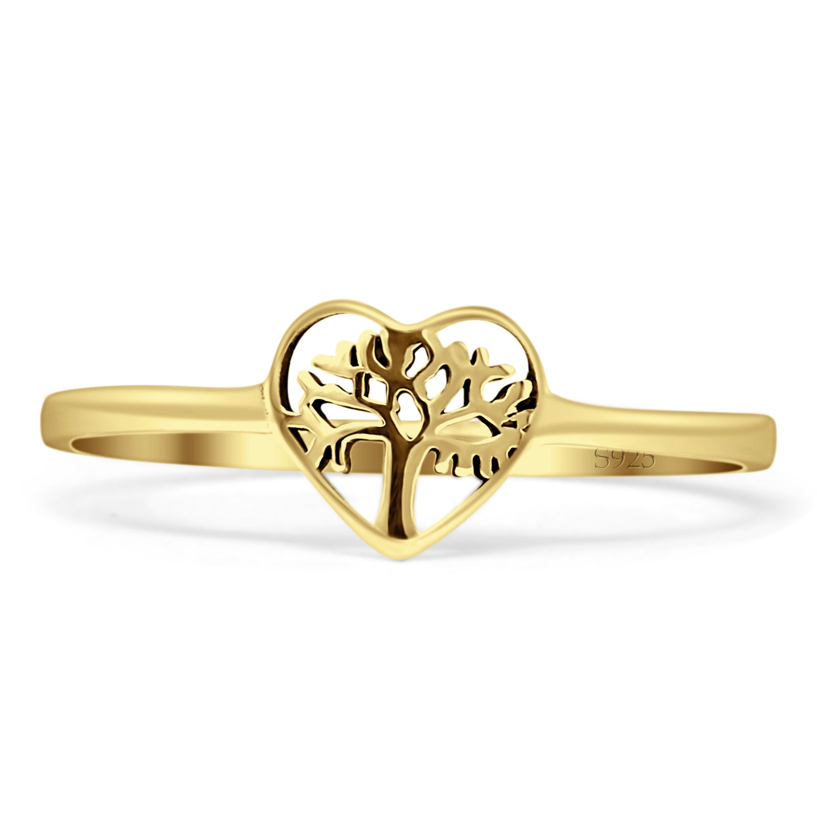 Heart Tree Of Life Ring Oxidized Band