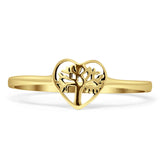 Heart Tree Of Life Ring Oxidized Band