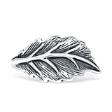 Art Deco 11mm Leaf Ring Oxidized 925 Sterling Silver