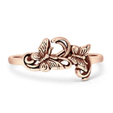 Oxidized Filigree Butterfly Rings