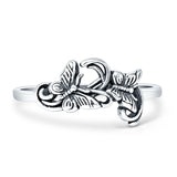 Oxidized Filigree Butterfly Rings