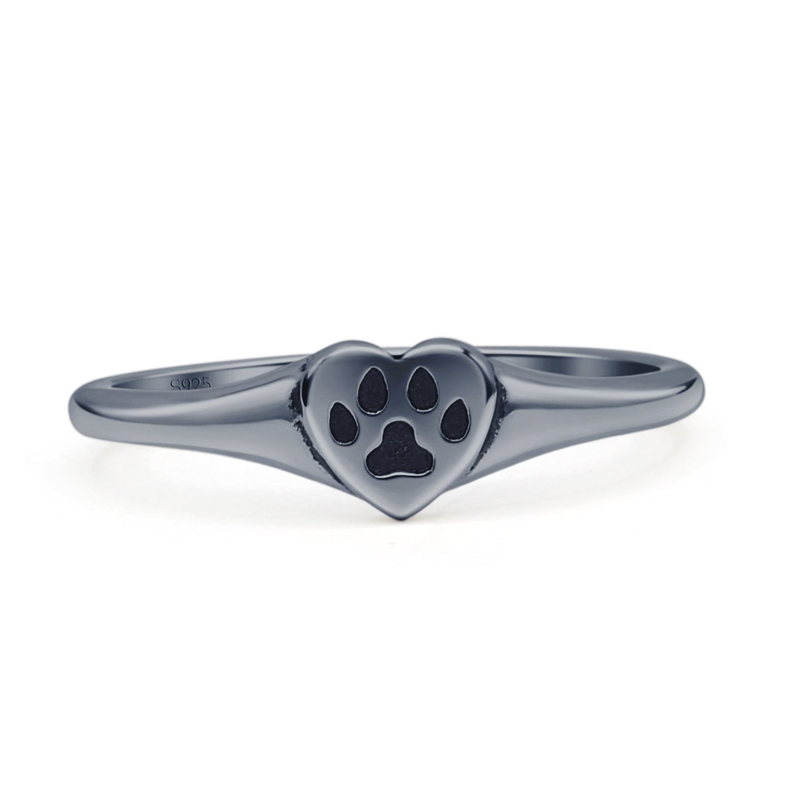 Paw Print & Heart Ring