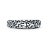 Minimalist 5mm Swirl Filigree Band Oxidized 925 Sterling Silver