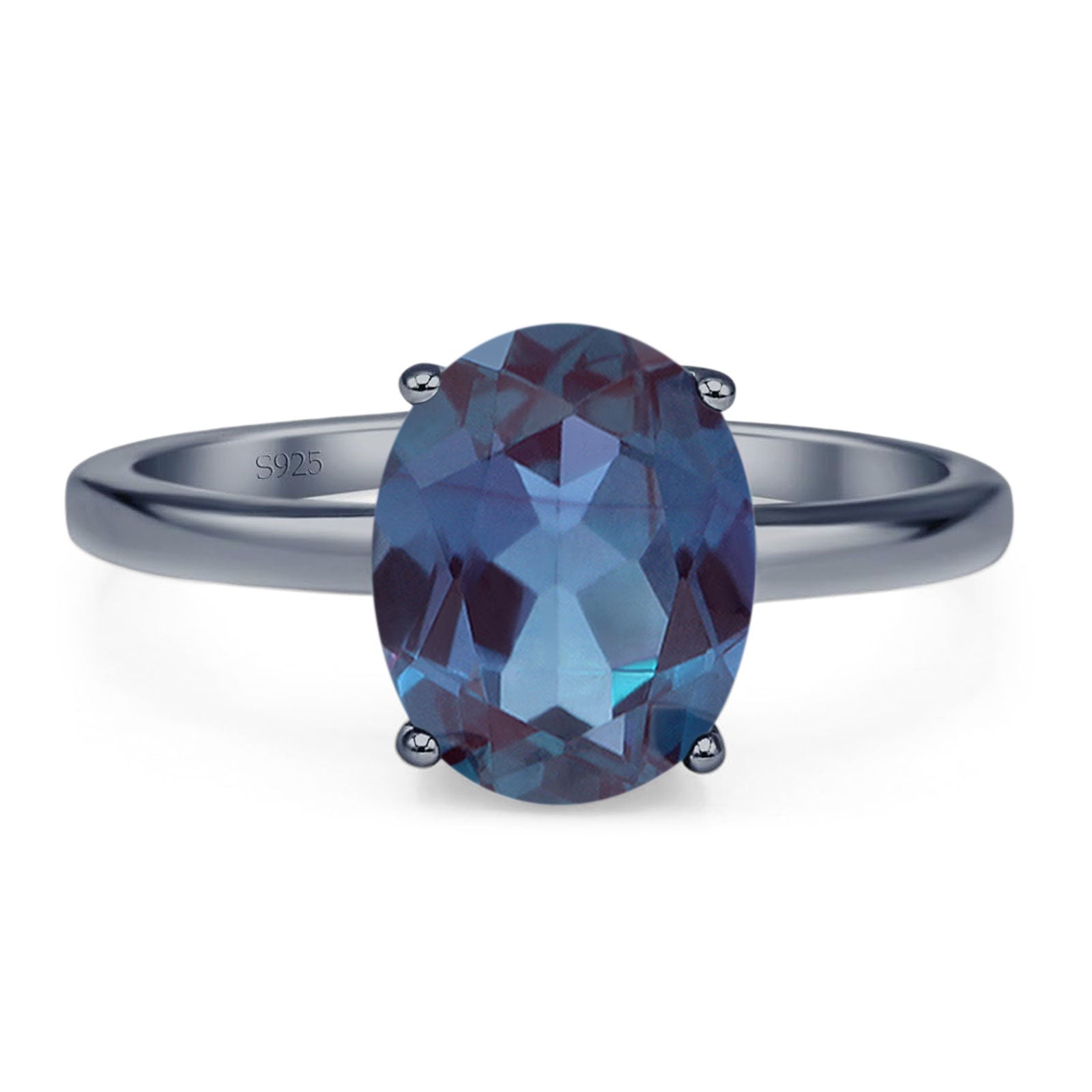 Art Deco Oval Natural Stone Solitaire Ring
