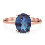 Art Deco Oval Natural Stone Solitaire Ring