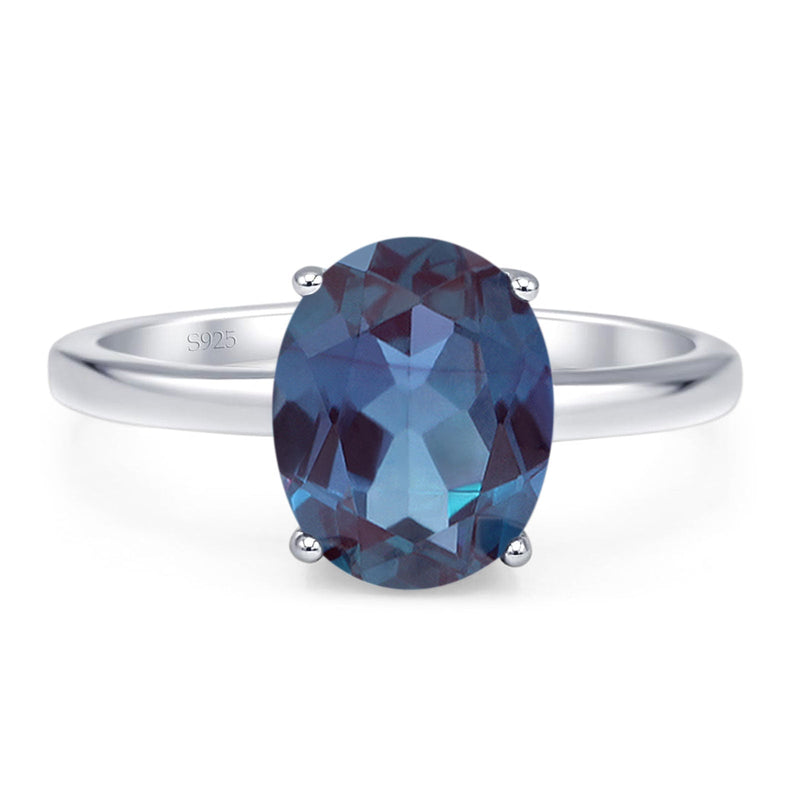 Art Deco Oval Natural Stone Solitaire Ring