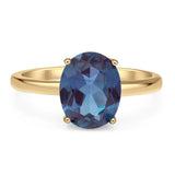 Art Deco Oval Natural Stone Solitaire Ring