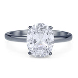 Art Deco Oval Natural Stone Solitaire Ring