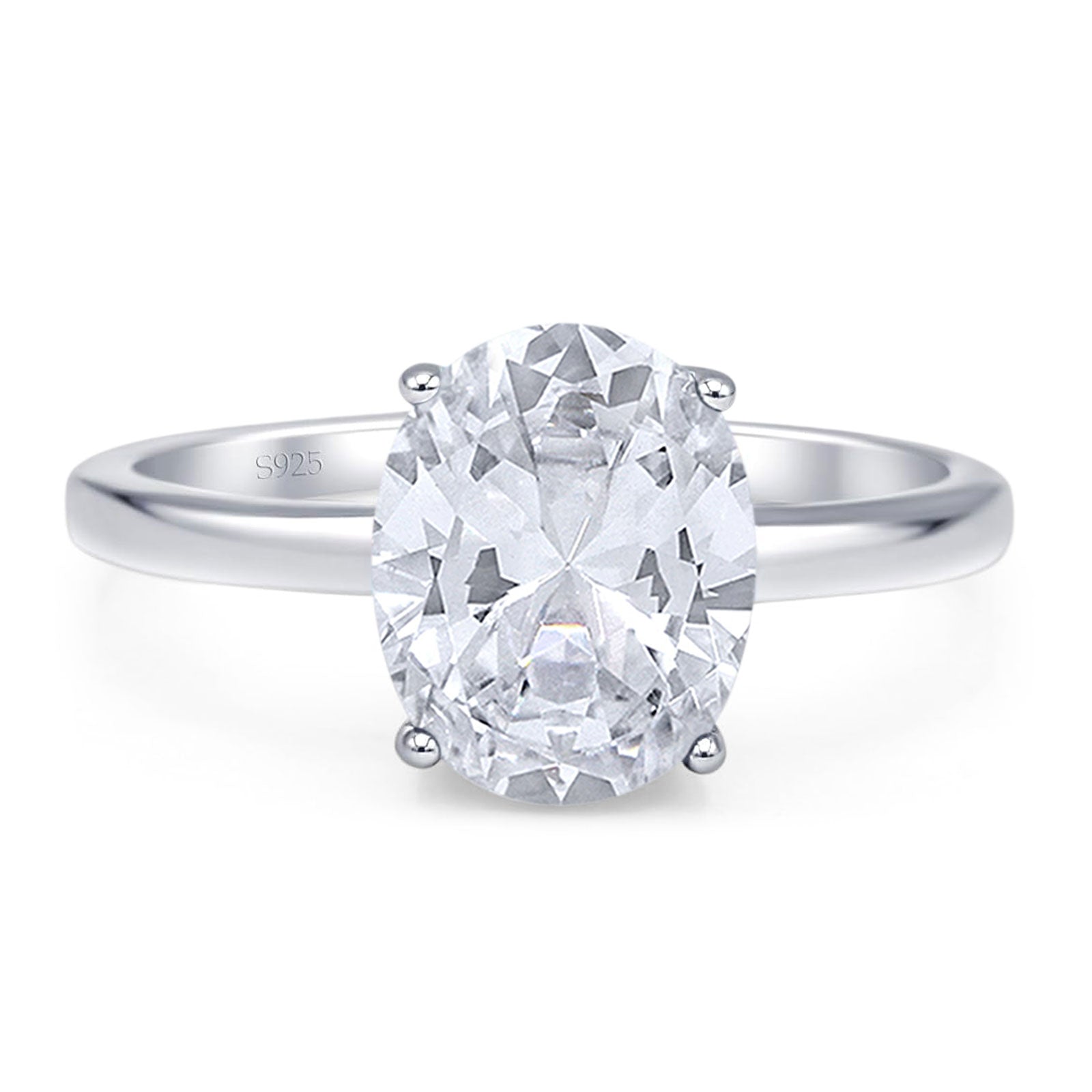 Art Deco Oval Natural Stone Solitaire Ring