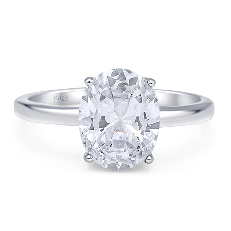 Art Deco Oval Natural Stone Solitaire Ring