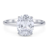 Art Deco Oval Natural Stone Solitaire Ring