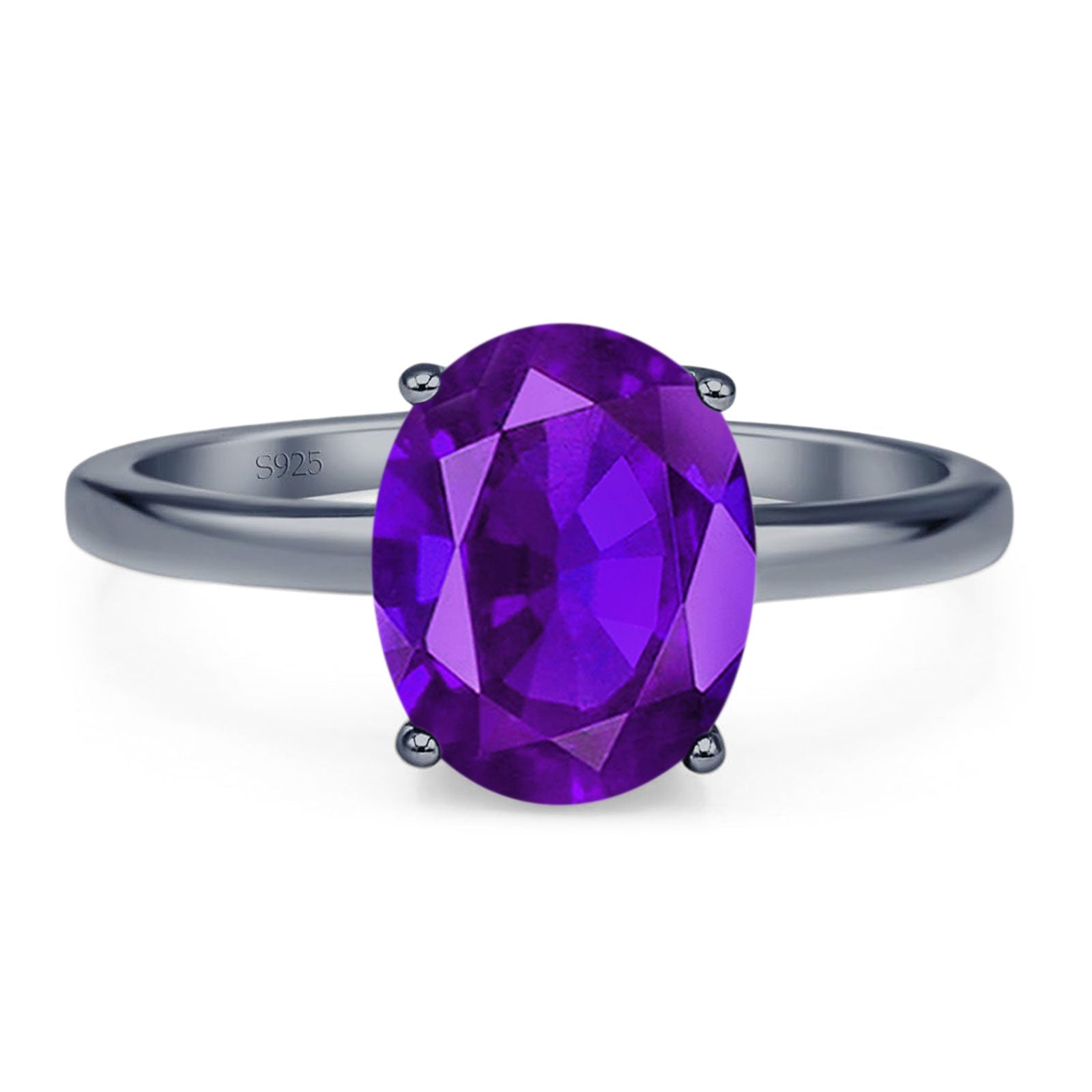 Art Deco Oval Natural Stone Solitaire Ring
