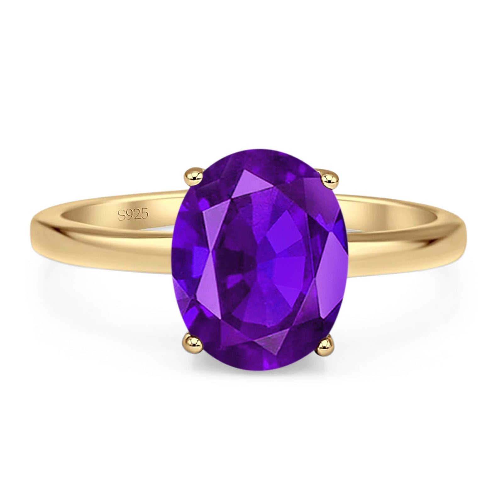 Art Deco Oval Natural Stone Solitaire Ring