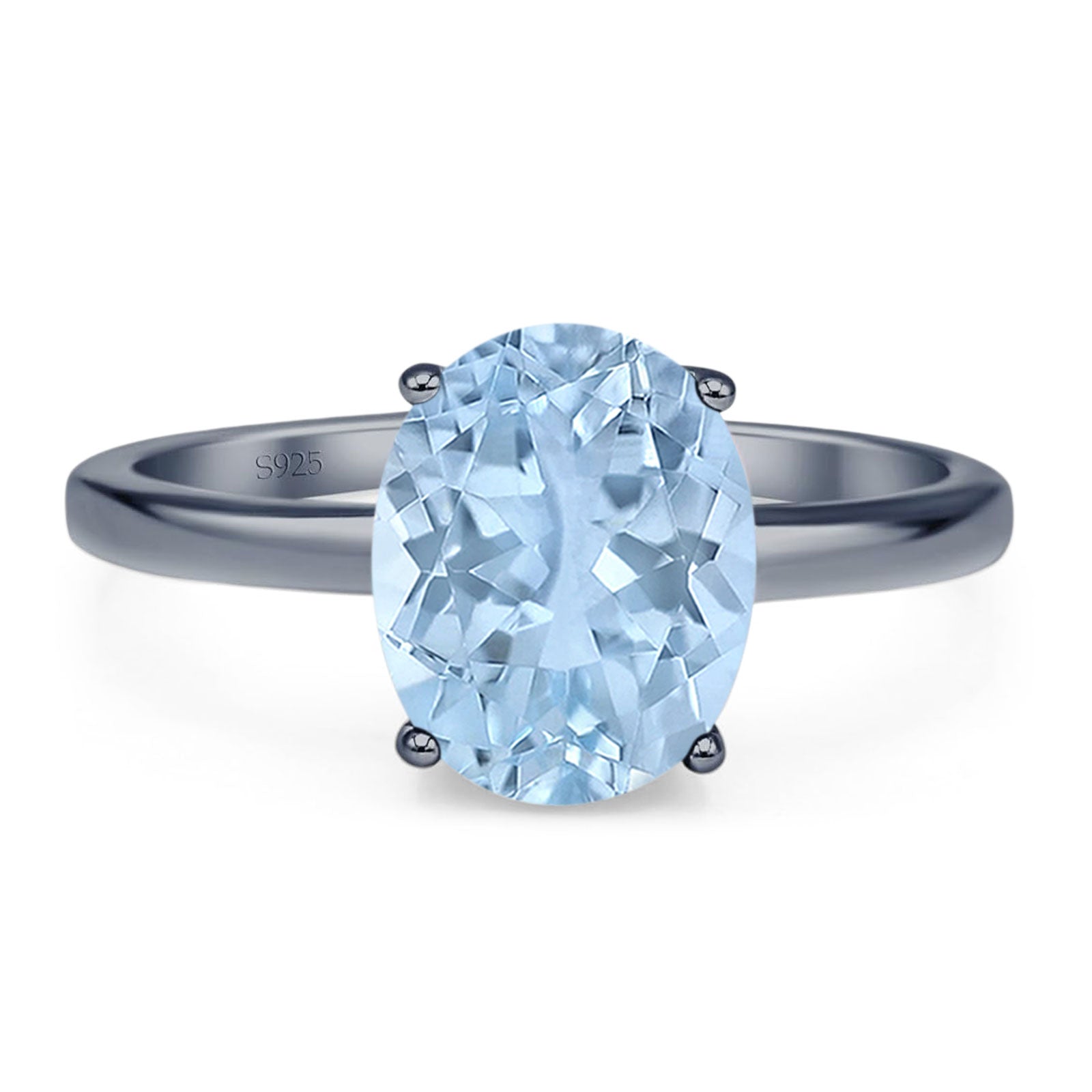 Art Deco Oval Natural Stone Solitaire Ring