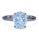 Art Deco Oval Natural Stone Solitaire Ring