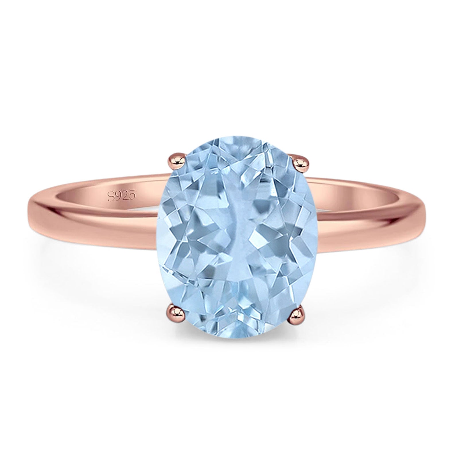 Art Deco Oval Natural Stone Solitaire Ring