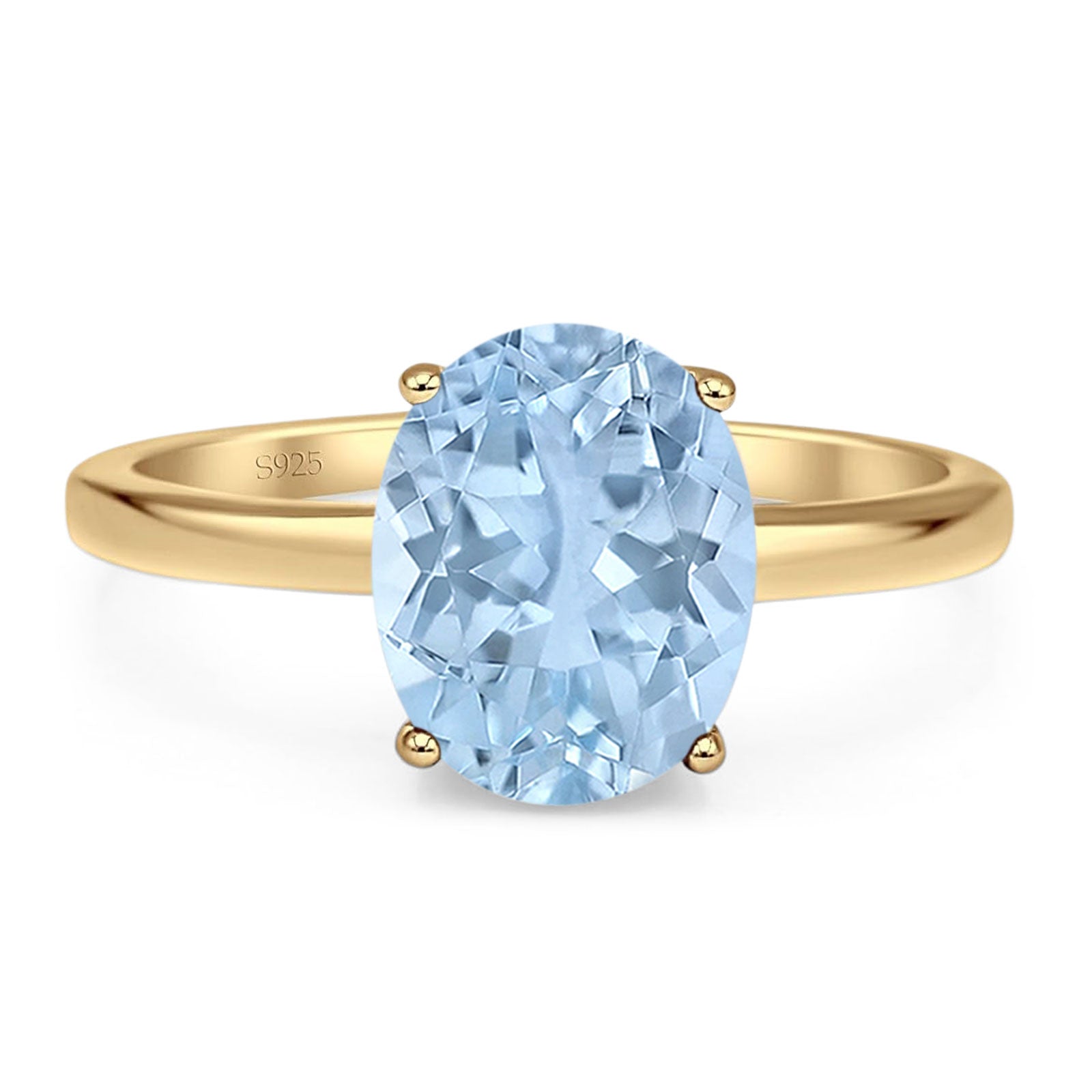 Art Deco Oval Natural Stone Solitaire Ring
