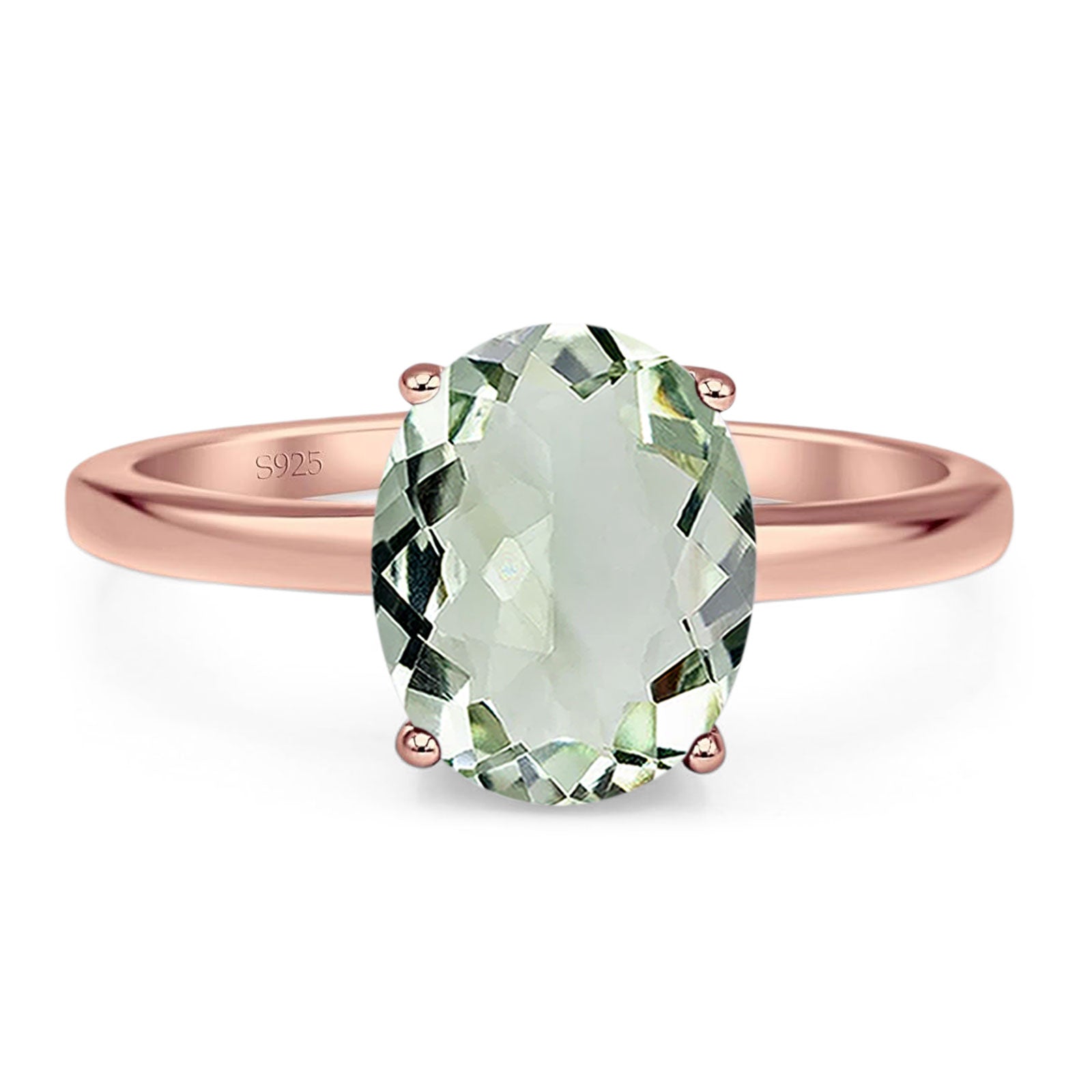 Art Deco Oval Natural Stone Solitaire Ring