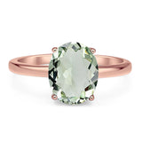 Art Deco Oval Natural Stone Solitaire Ring