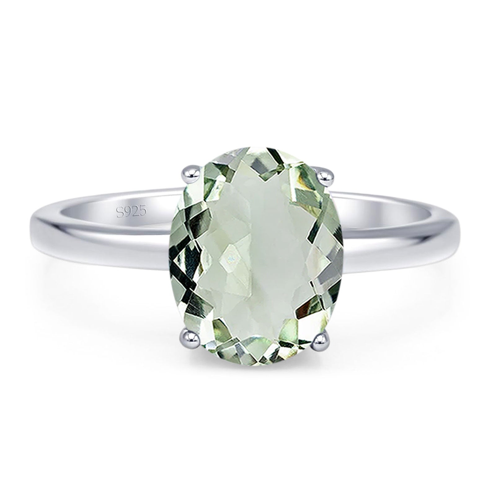 Art Deco Oval Natural Stone Solitaire Ring
