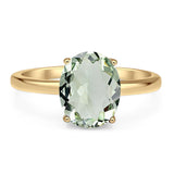 Art Deco Oval Natural Stone Solitaire Ring