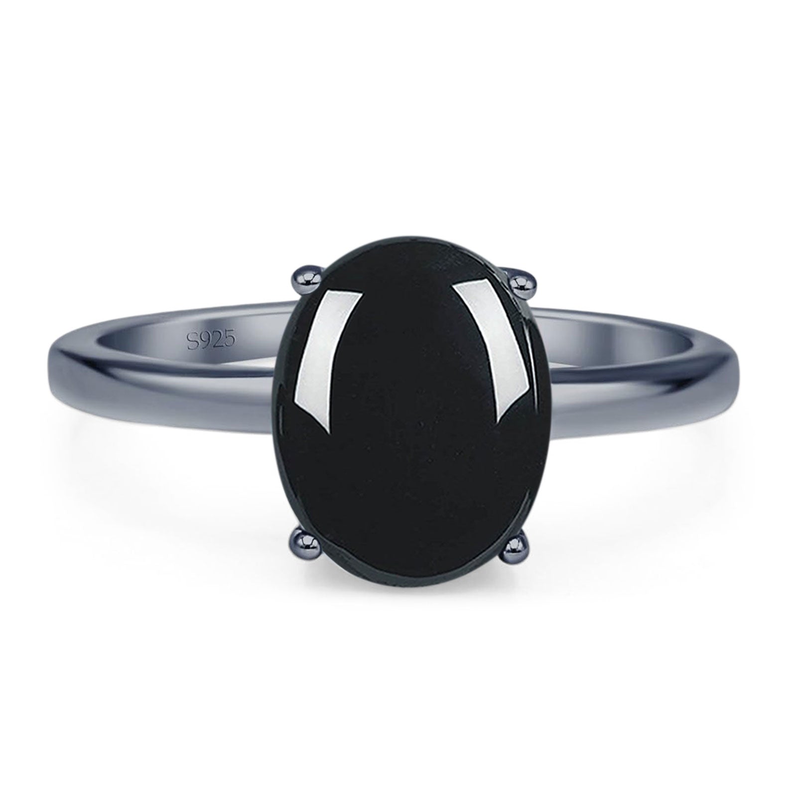 Art Deco Oval Natural Stone Solitaire Ring