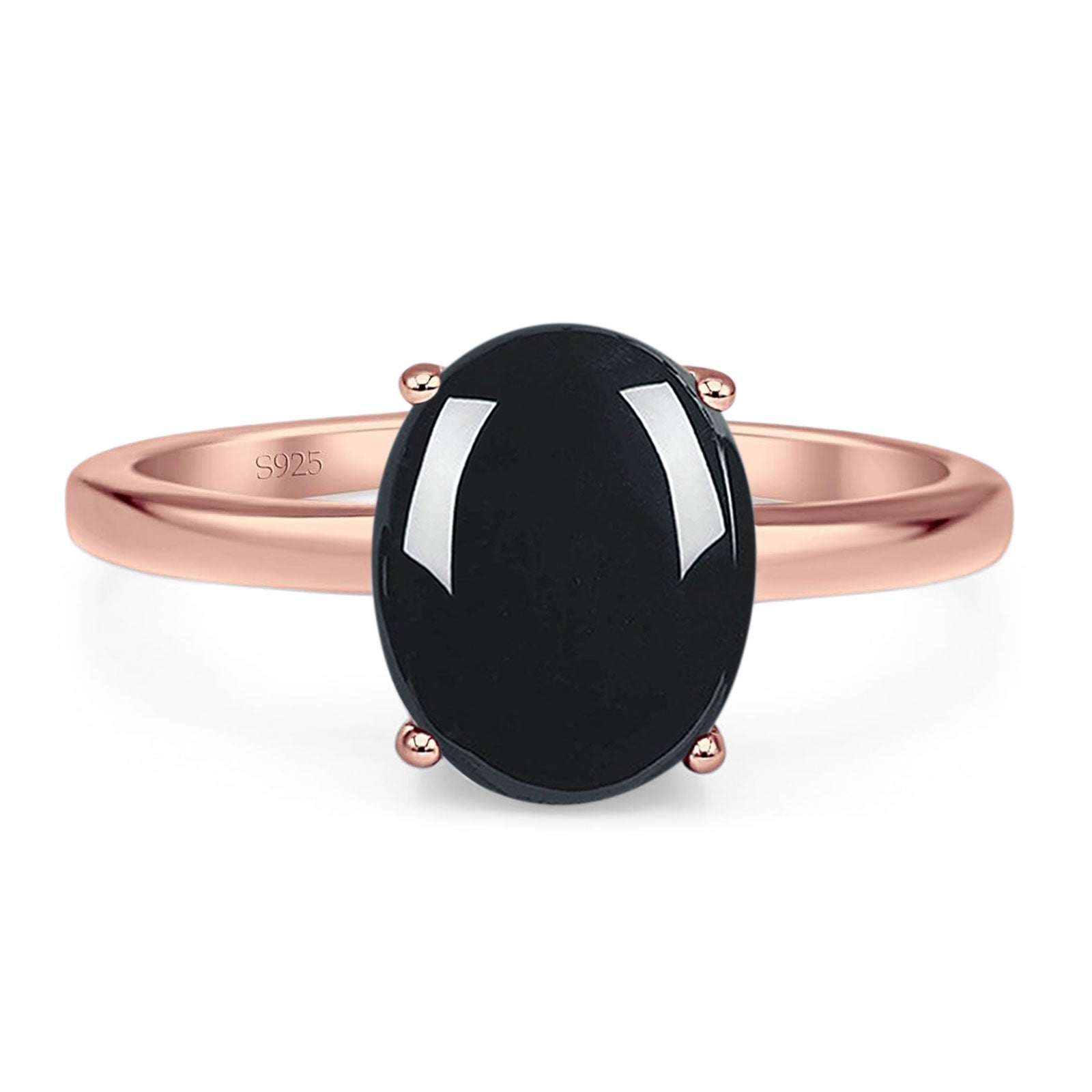 Art Deco Oval Natural Stone Solitaire Ring
