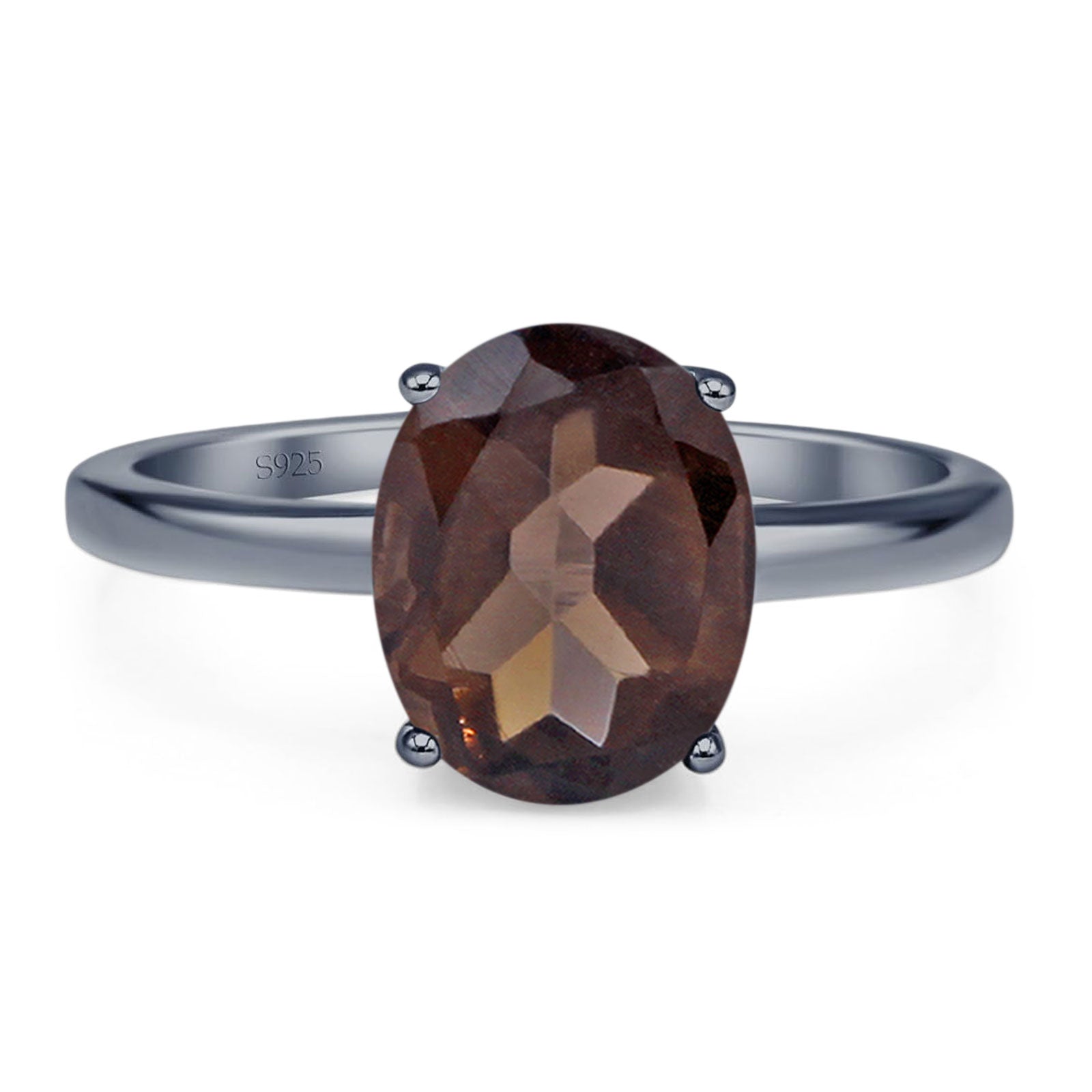 Art Deco Oval Natural Stone Solitaire Ring