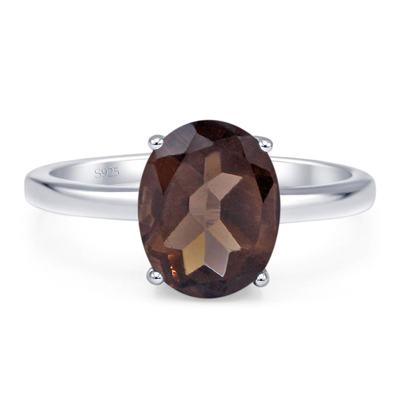 Art Deco Oval Natural Stone Solitaire Ring