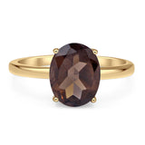 Art Deco Oval Natural Stone Solitaire Ring