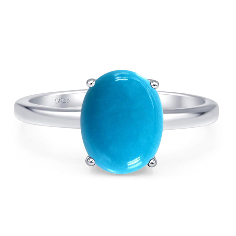 Art Deco Oval Natural Stone Solitaire Ring