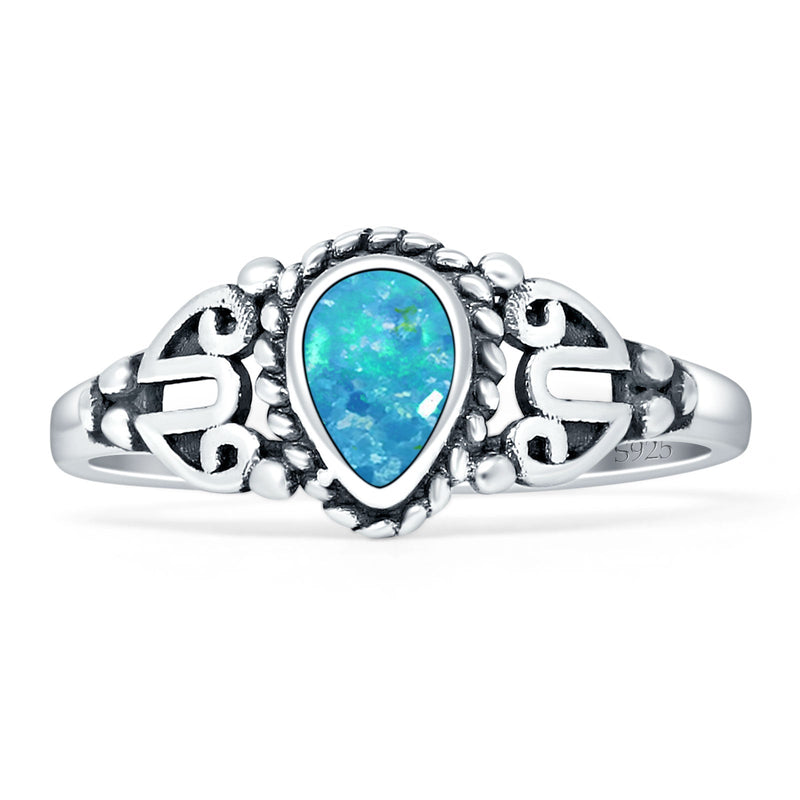 Pear Teardrop Twisted Ring