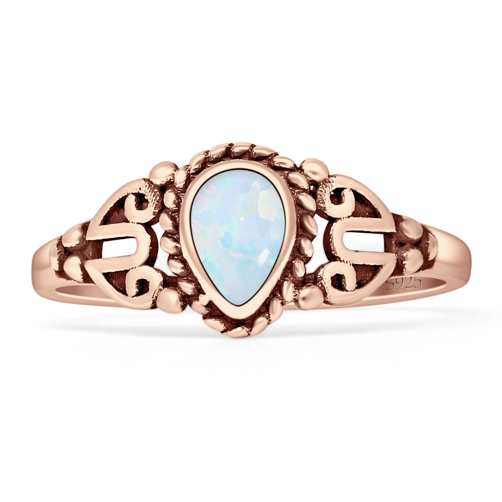 Pear Teardrop Twisted Ring