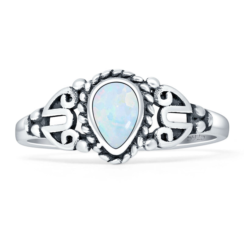 Pear Teardrop Twisted Ring