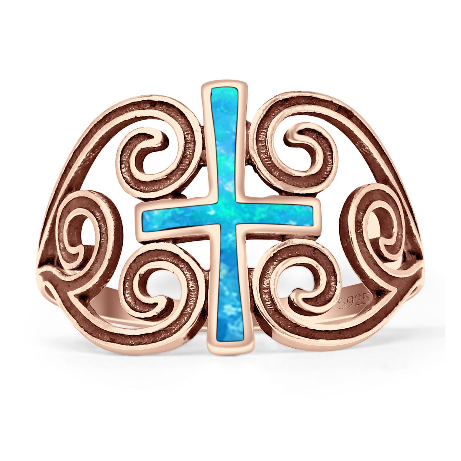Cross Heart Swirl Ring