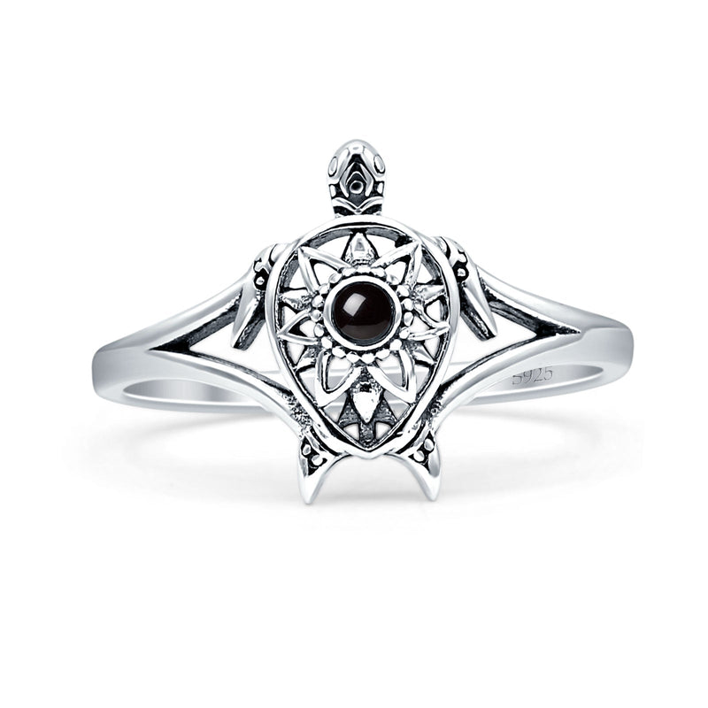 Oxidized Turtle Ring