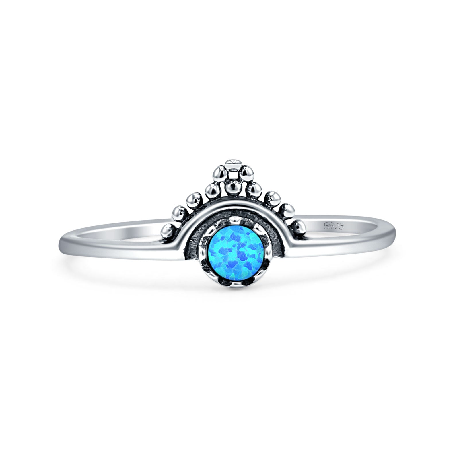 Oxidized Beaded Bali Ring