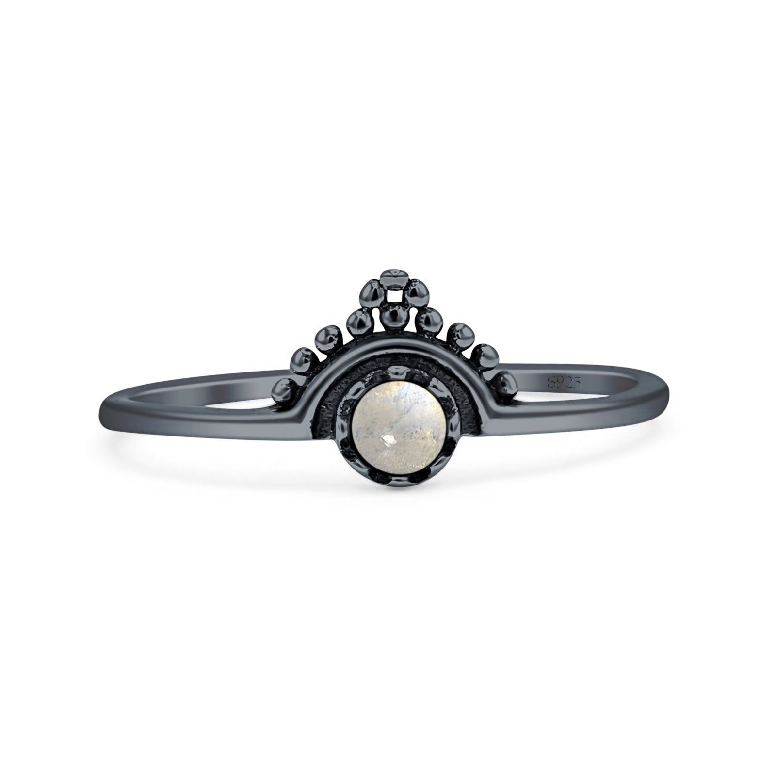 Oxidized Beaded Bali Ring