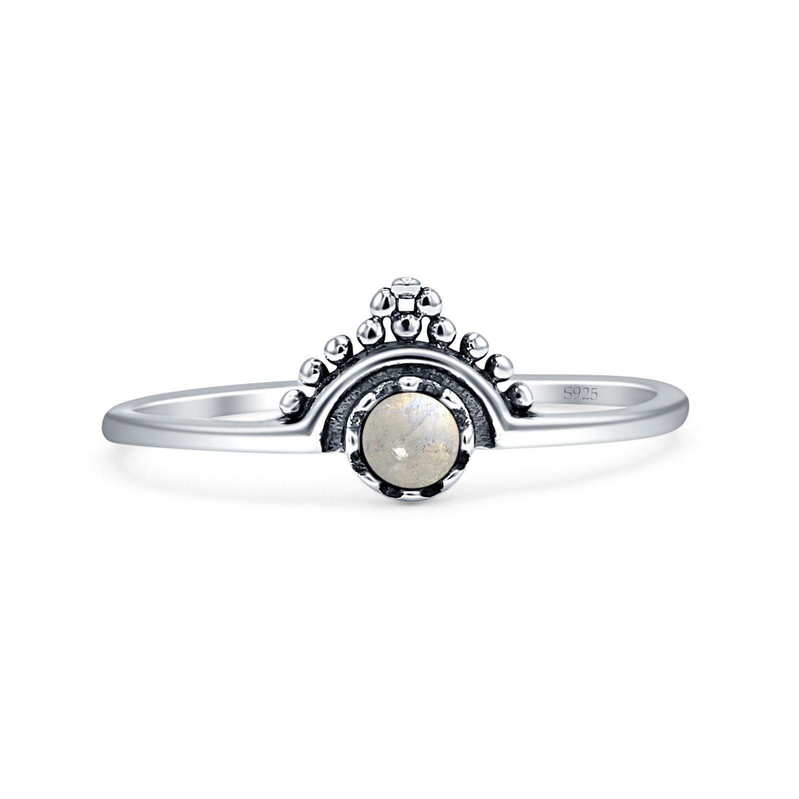 Oxidized Beaded Bali Ring
