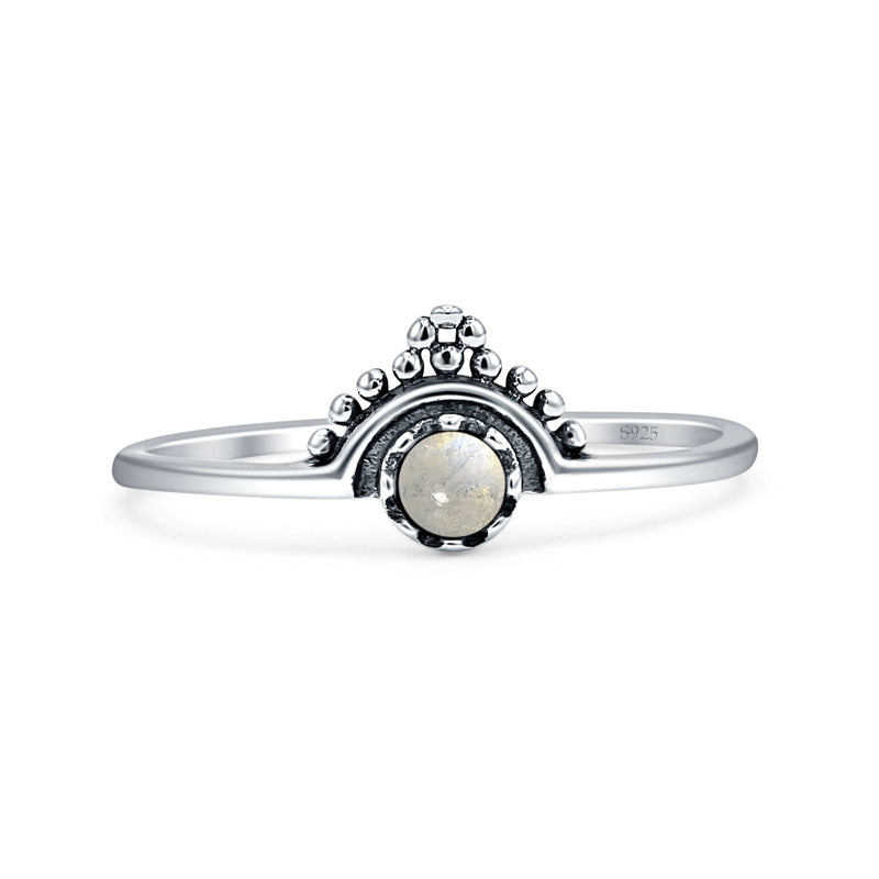 Oxidized Beaded Bali Ring