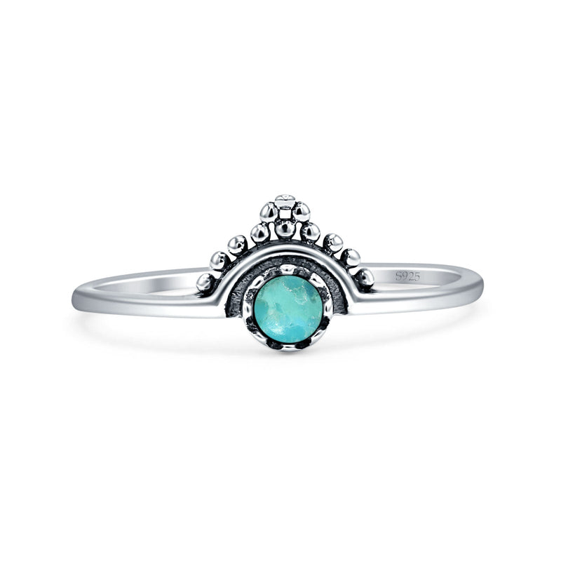 Oxidized Beaded Bali Ring