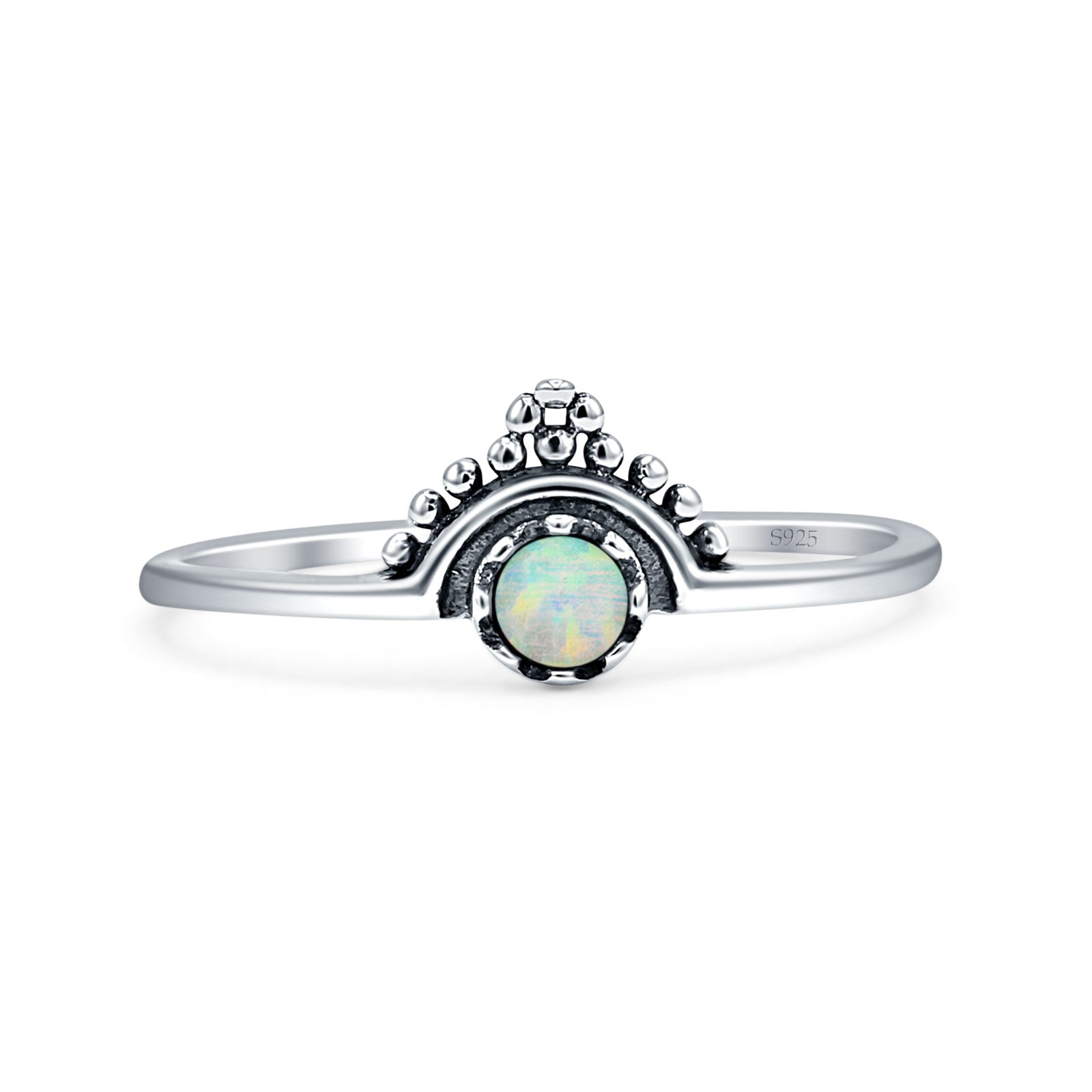 Oxidized Beaded Bali Ring