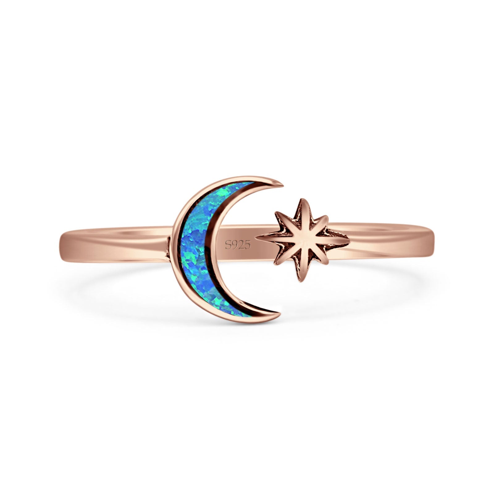 Oxidized Moon & Star Ring