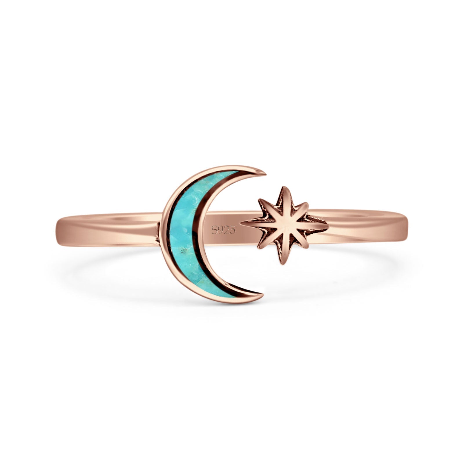 Oxidized Moon & Star Ring