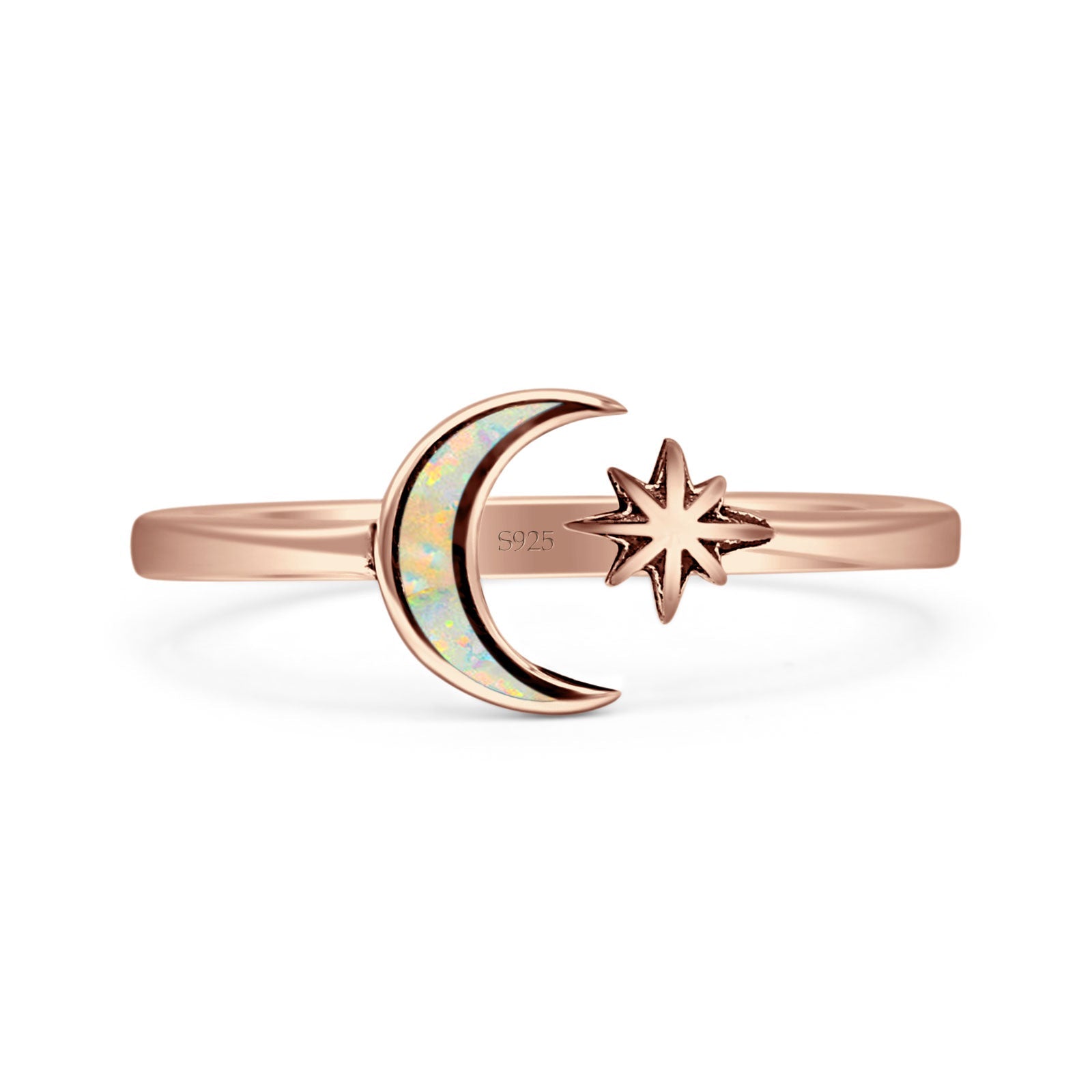 Oxidized Moon & Star Ring