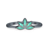 Minimalist 6mm Turquoise Lotus Ring 925 Sterling Silver