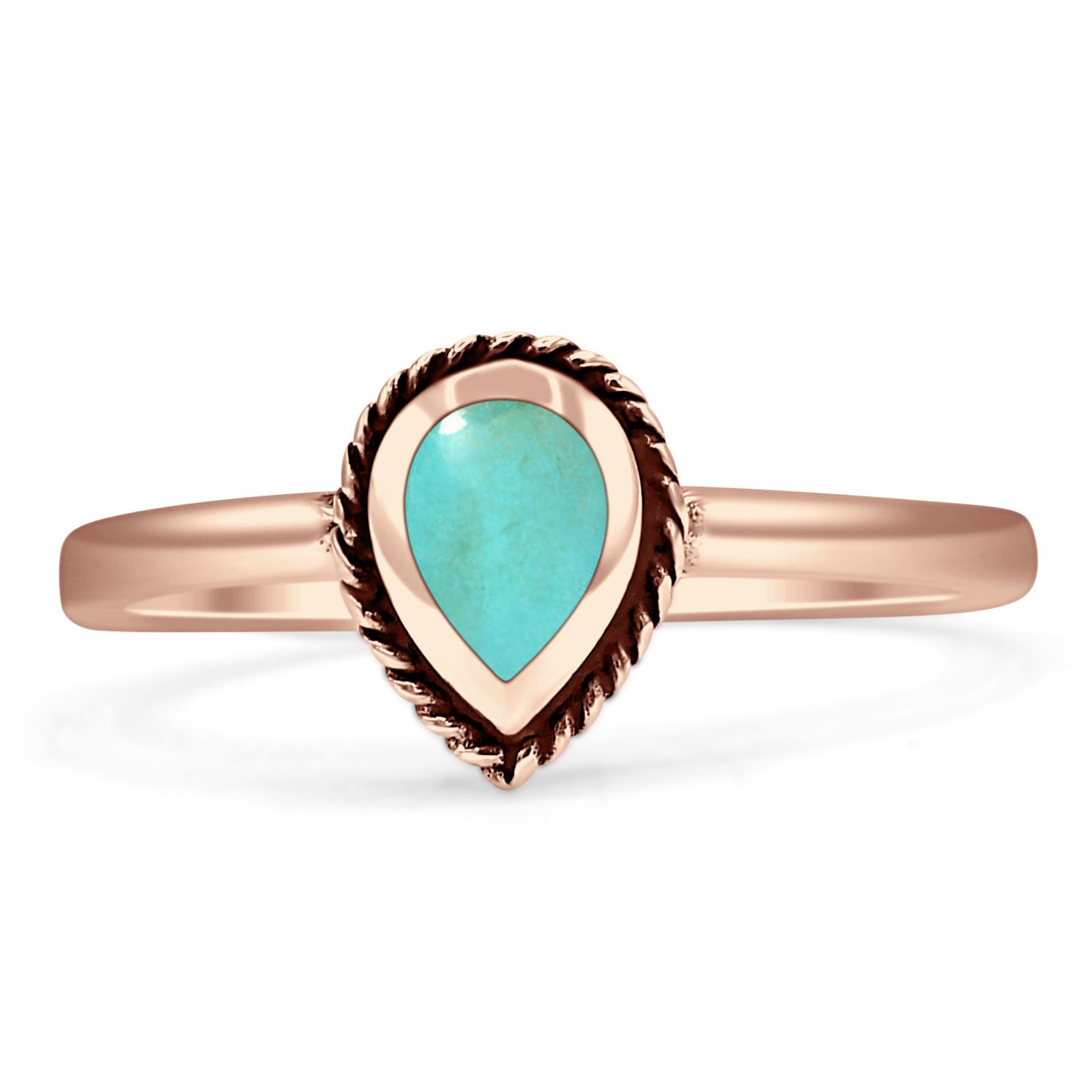 Oxidized Pear Teardrop Solitaire Ring