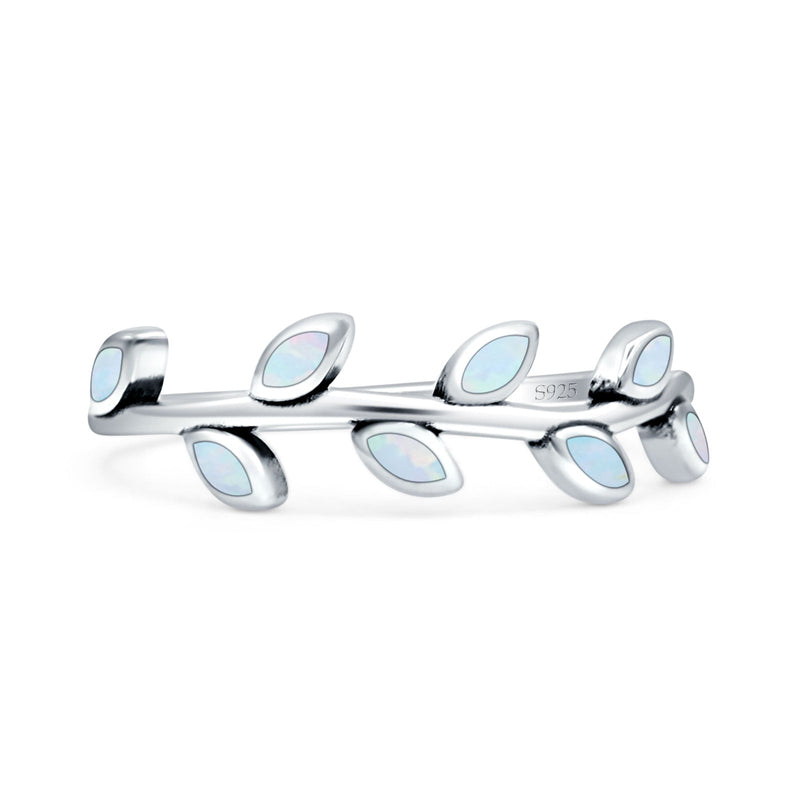 Leaf Band Oxidized Ring