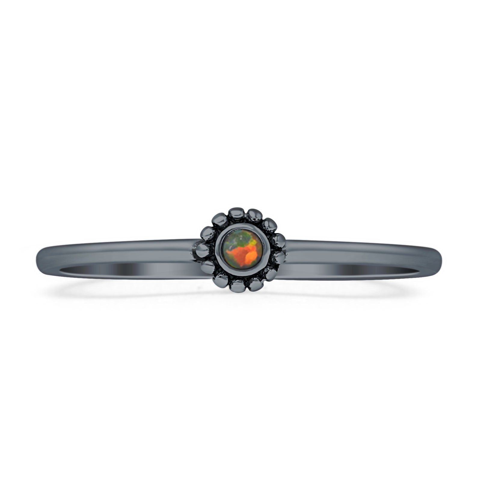 Round Opal Beaded Ring