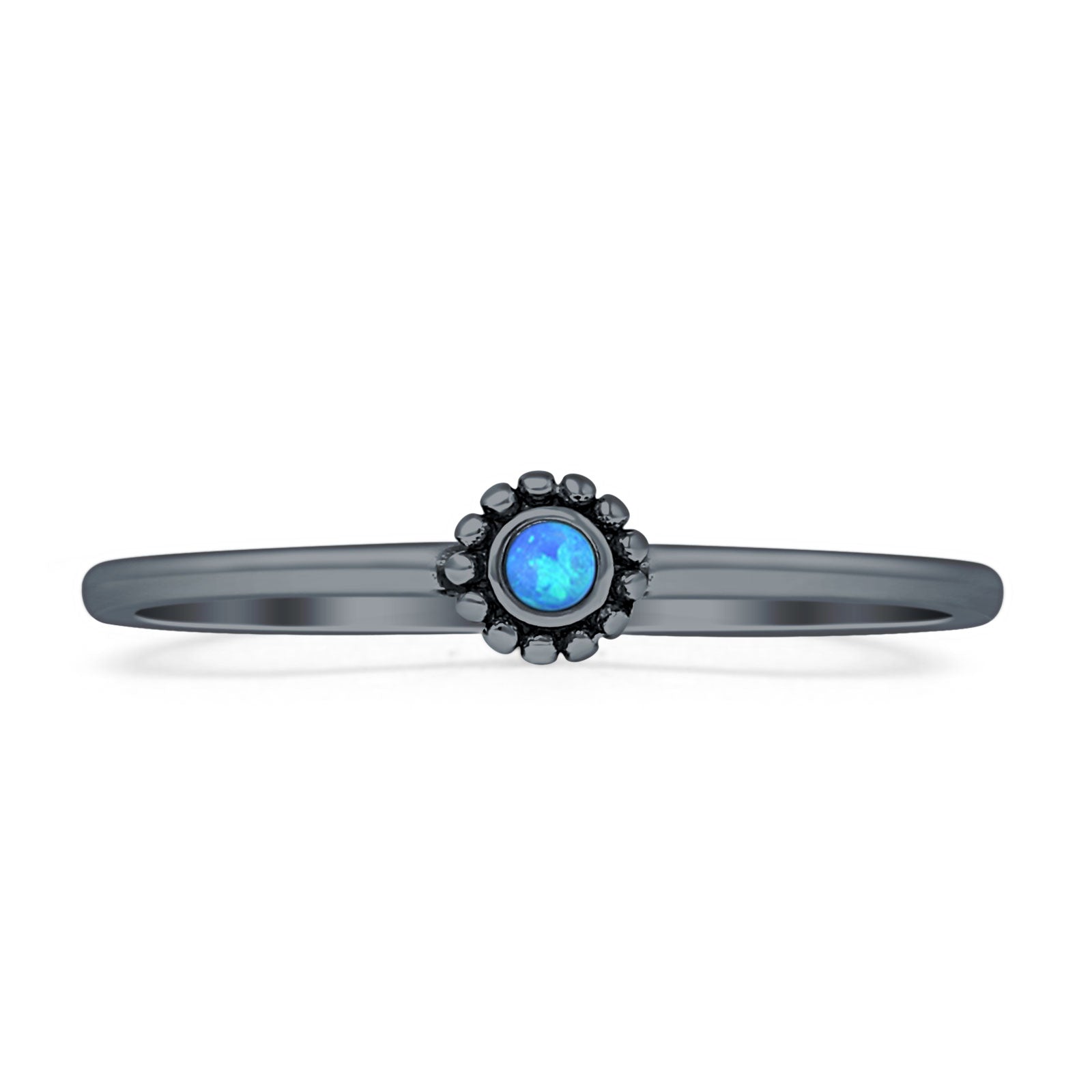 Round Opal Beaded Ring